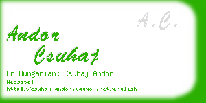 andor csuhaj business card
